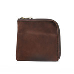 Tanned Leather Zipper Wallet // Brown