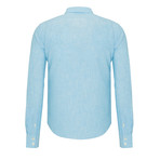 Linen Weave Shirt // Turquoise (L)