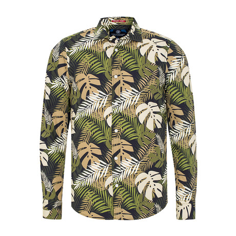 Printed Shirt // Khaki Tropical Print (S)