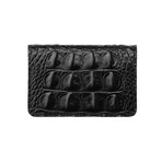 Embossed Crocodile 1 Bifold Wallet (Embossed Crocodile 1 Black // Black Suede)