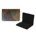 Army Lamb Bifold Wallet (Army Lamb Gray Leather // Black Suede)