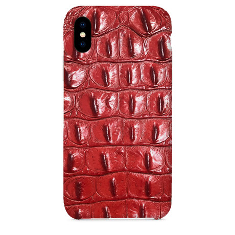 Embossed Crocodile 1 iPhone Case // Red (iPhone 7/8)