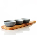 Wooden Condiment Trio + Traditional Bowls