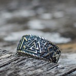 Valknut + Hail Odin Runes Ring (8)