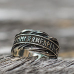 Viking Collection // Elder Futhark Runes + Braided Ornament Ring (6)