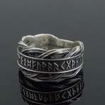 Viking Collection // Elder Futhark Runes + Braided Ornament Ring (11)