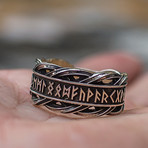 Viking Collection // Elder Futhark Runes + Braided Ornament Ring (7)