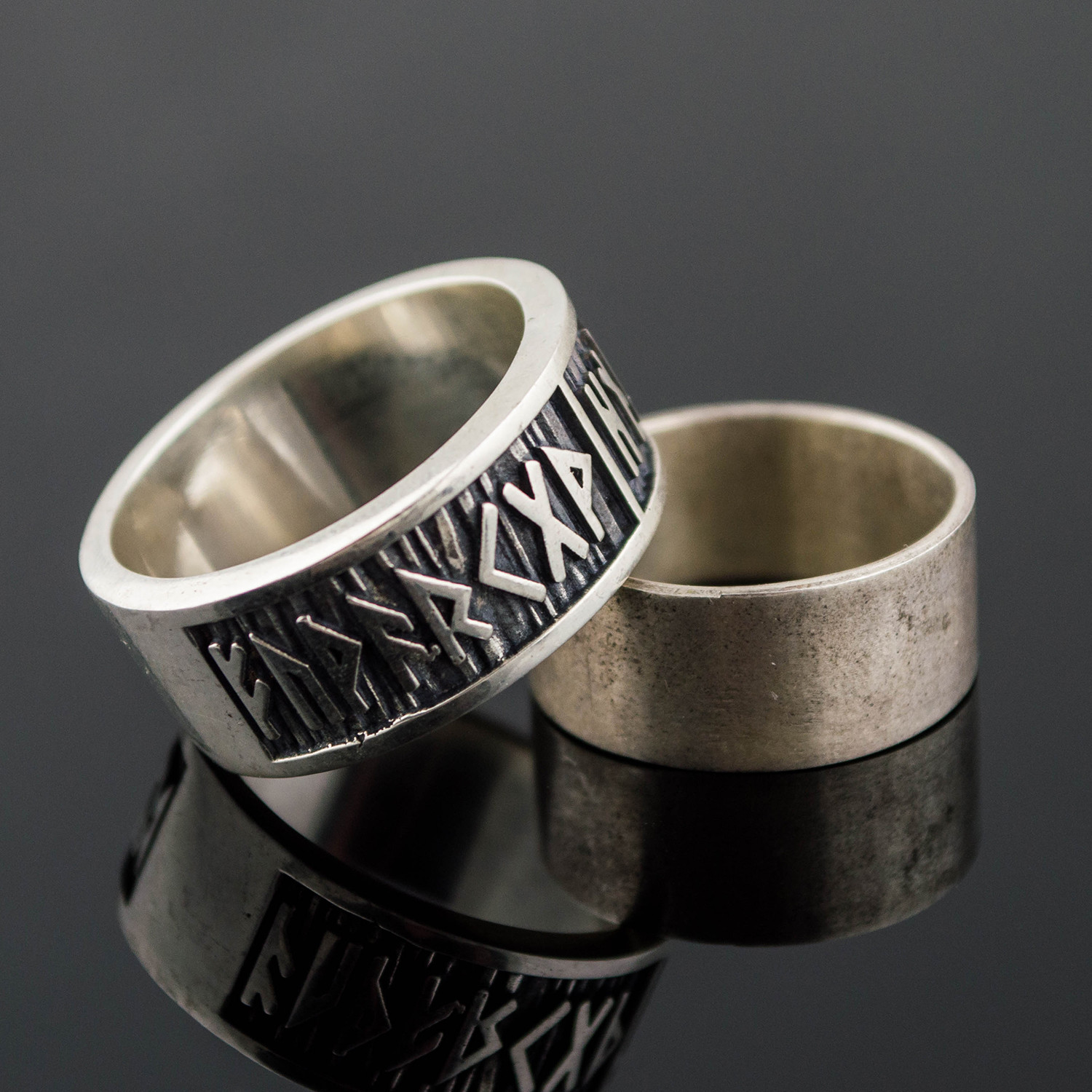 Runes and Ornaments Collection Rings // Elder Futhark Ring Simple II (5 ...