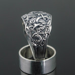 Mammen Ornament + Viking Ship Ring // Silver (8)