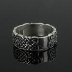 Runes and Ornaments Collection Rings Viking Ornament Ring // Silver (7)