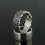 Runes and Ornaments Collection Rings Viking Ornament Ring // Silver (7)