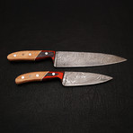 Damascus Chef Knife // 2 Piece Set // 9178