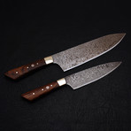 Damascus Chef Knife // 2 Piece Set // 9180