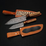 Damascus Chef Knife // 2 Piece Set // 9183