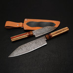 Damascus Chef Knife // 2 Piece Set // 9183