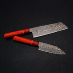 Damascus Chef Knife // 2 Piece Set // 9186