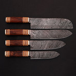 Damascus Chef Knife // 4 Piece Set // 9188