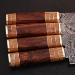 Damascus Chef Knife // 4 Piece Set // 9188