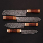 Damascus Chef Knife // 4 Piece Set // 9188