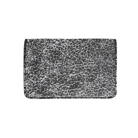 Cracked Leather Bifold Wallet (Cracked Leather Black/White W/ Black Suede)