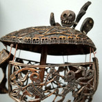 Tibetan Necromancer Authentic Human Skull Mask + Display Stand