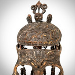 Tibetan Necromancer Authentic Human Skull Mask + Display Stand