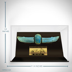 Ancient Egyptian Authentic Blue Faience Winged Scarab // Museum Display