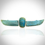 Ancient Egyptian Authentic Blue Faience Winged Scarab // Museum Display