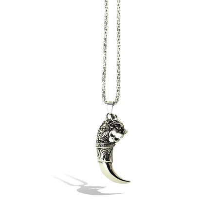 Black Silver Horn Necklace