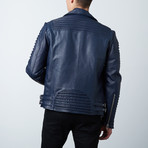 Mason + Cooper // Moto Leather Jacket // Navy (M)