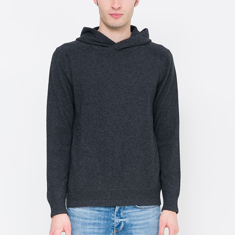 Solid Pullover Cashmere Hoodie // Charcoal Heather (S)