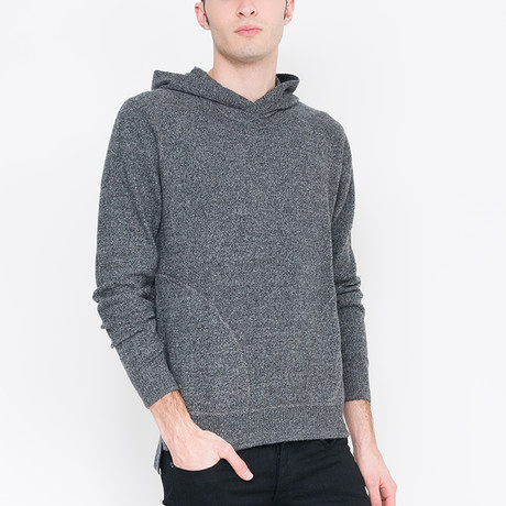Solid Pullover Cashmere Hoodie // Shadow Mouline (S)