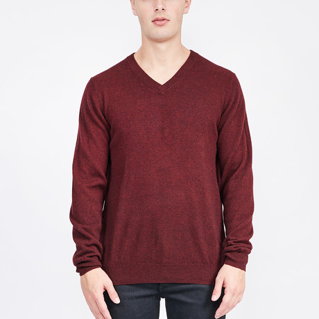 Classic V-Neck Cashmere Sweater // Merlot (S)