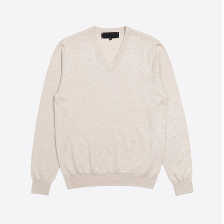 Classic V-Neck Cashmere Sweater // Natural (S)