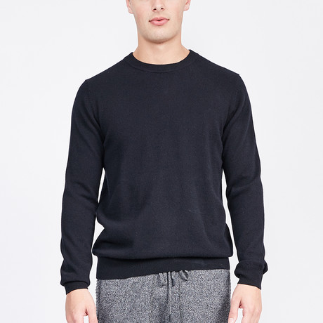 Classic Crew Neck Cashmere Sweater // Black (S)