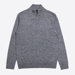 Classic Quarter Zip Cashmere Sweater // Shadow Mouline (L)