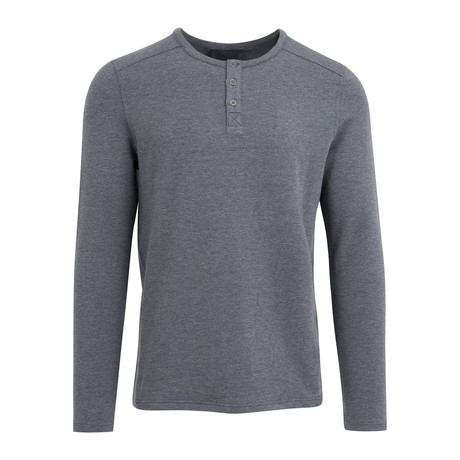 Three Button French Terry Henley // Charcoal Heather (XS)