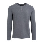 Three Button French Terry Henley // Charcoal Heather (L)
