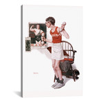 Boy Lifting Weights // Norman Rockwell (26"W x 18"H x 0.75"D)