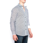 Disconnected Bubble Print Button-Up Shirt // White (XL)