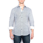 Disconnected Bubble Print Button-Up Shirt // White (2XL)