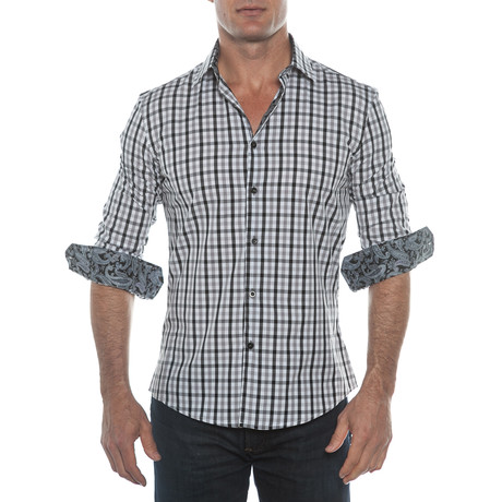 Checkered Button-Up Shirt // Gray (XL)