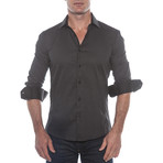 Dot Pattern Button-Up Shirt // Black (XL)