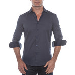 Dot Pattern Button-Up Shirt // Navy (L)