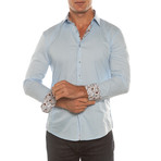 Paisley Cuff Button-Up Shirt // Blue (XL)