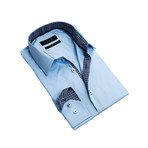 Floral Cuff Button-Up Shirt // Blue (M)