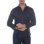 Dot Cuff Button-Up Shirt // Navy (XL)