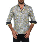 Floral Button-Up Shirt // Yellow (L)