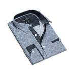 Paisley Button-Up Shirt // Gray (XL)