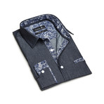 Microcircles Button-Up Shirt // Dark Blue (XL)